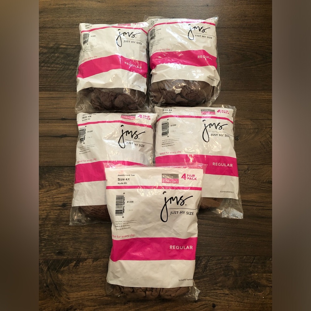 Just My Size Pantyhose, 20 Pairs, Size 4X